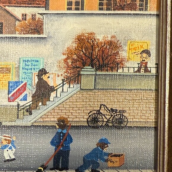 Bin Kashiwa Original Oil Painting Paris Montmartre Neighborhood Signed Framed - Picture 7 of 15